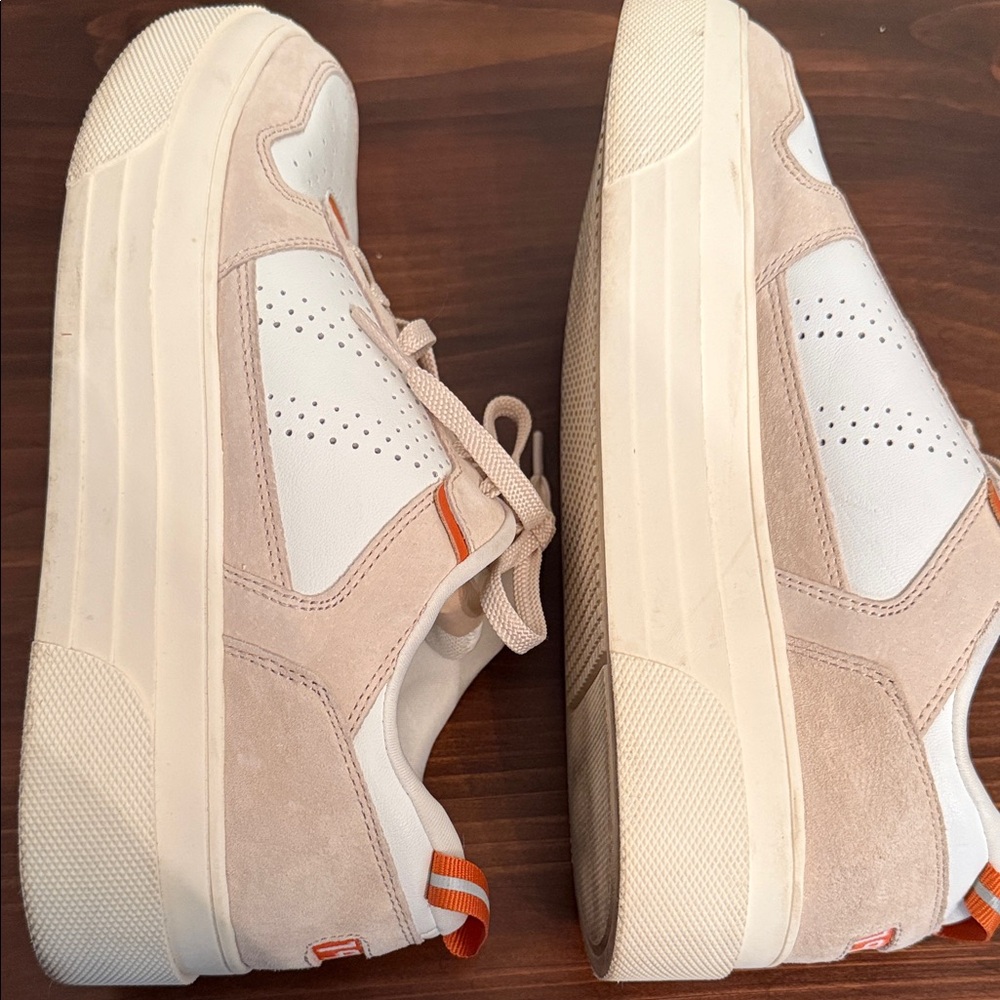 Chunky Le Tigre Midtown Lo Platform Sneakers Beige White Orange Women’s 8.5 - Picture 8 of 9